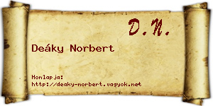 Deáky Norbert névjegykártya