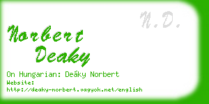 norbert deaky business card